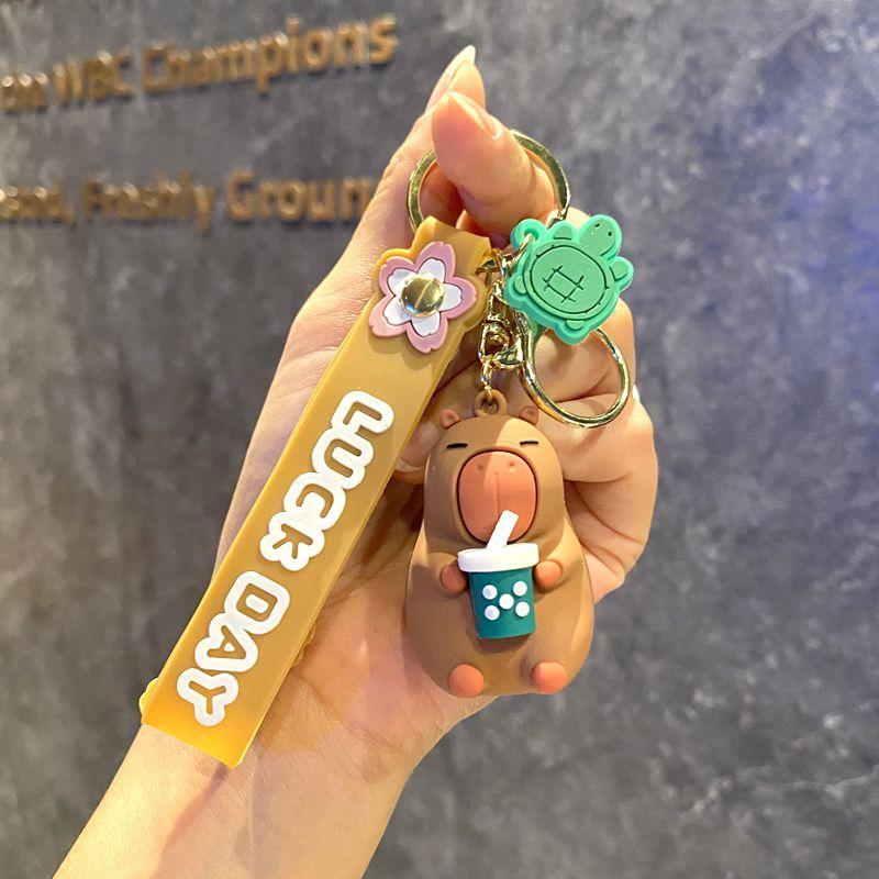 Cartoon Kapibara Capybara Keychain Pendant Cute Couple Car Couple Bag Pendant Small Gift single pack
