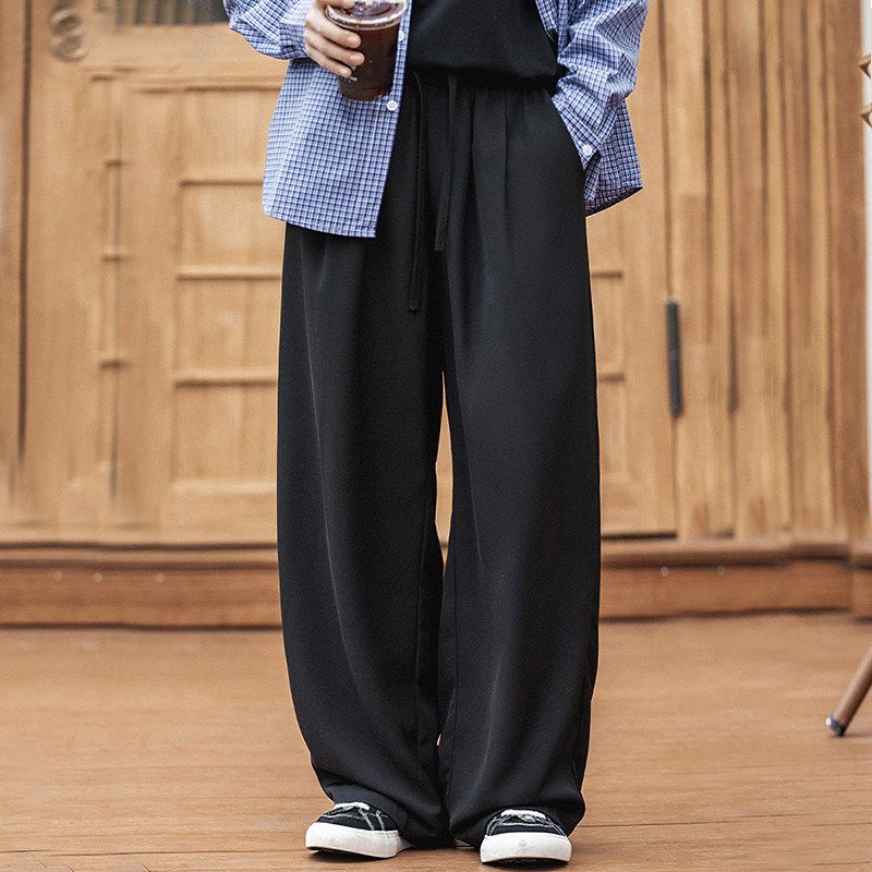 Cool Feeling Wide Leg Casual Pants Men's Loose 2025 Summer New Japan fashion Drape Straight Long Pants Machete Pants Men
