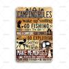 Vintage Camping Poster Metal Tin Sign Camping Rules Retro Metal Signs for Backyard Garden RV Art Decor Plaque Accessories
