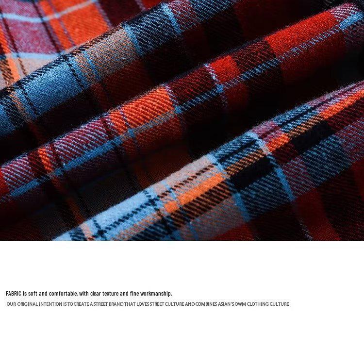 Men’s Trendy Hong Kong Style Plaid Long-Sleeve Shirt & Lightweight Japanese-Style Jacket