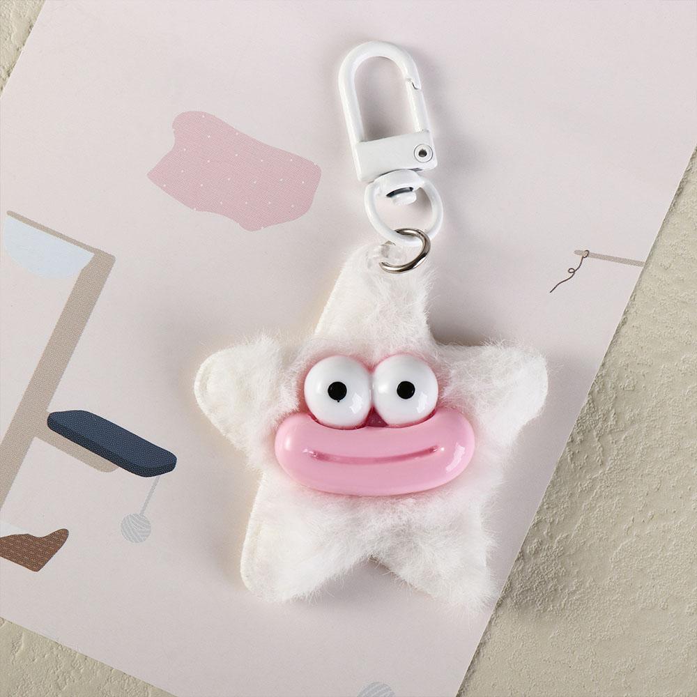 Mini Sausage Mouth Keyring Cartoon Star Plush Pendant Fashion Funny Star Keychain Girls