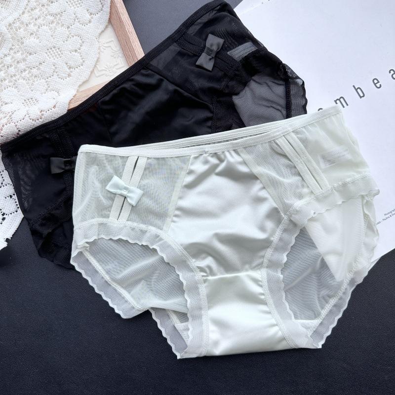 Ladies Spring and Summer Lovely Mesh Ice Silk Sexy Hip Briefs