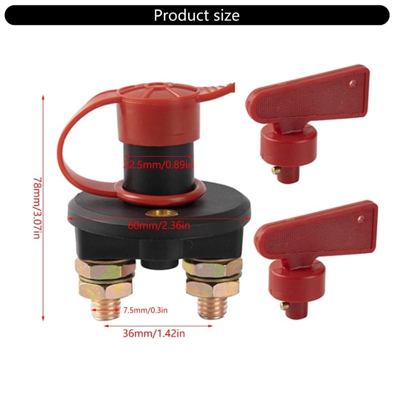 Battery Isolator Switch Disconnect 125A 12V 24V Power Cut Offs Cut with 2 Key Battery Isolator for Car Truck