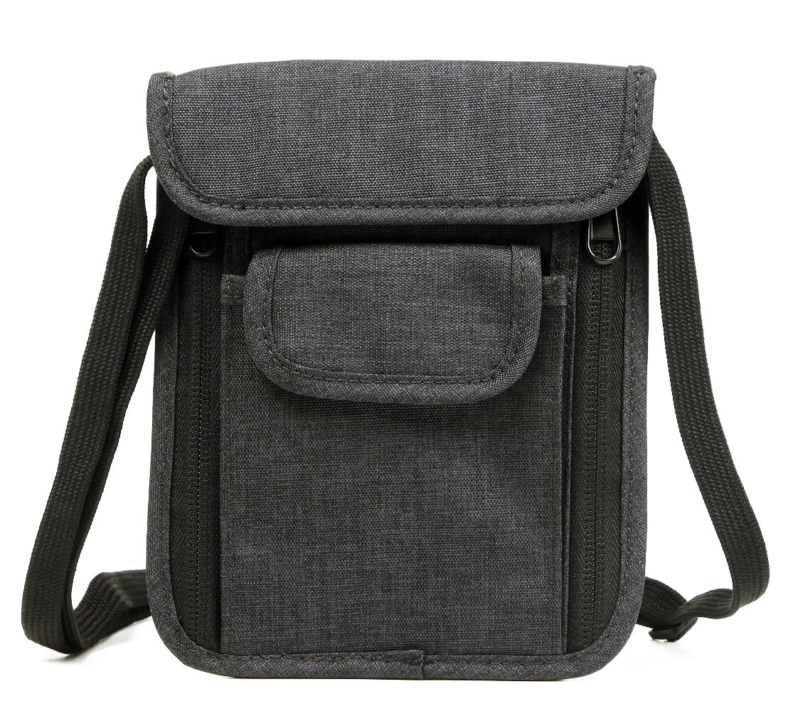 

Паспорт висит внутри безопасности за рубежом [FUPUONE] чехол, шея, одежда, сумка, путешествия, антискимминг чёрный