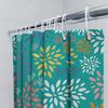 Colorful Floral Shower Curtain Home Decor Bathroom Accessory Blue Green Orange Yellow Purple White Petal Design Pattern Watercol