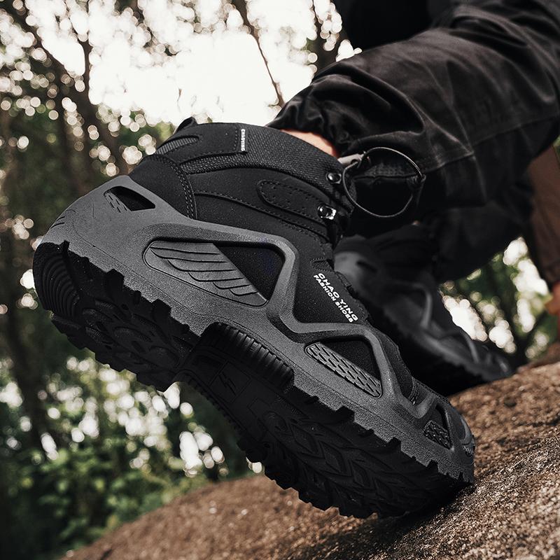 Men’s Grey Deserts Chakkas Shoes Casual Hiking Boots Black Outdoor Khaki Shoes Plus Size High Top