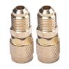 R410a 1/4 Zoll Außengewinde auf 5/16 Zoll Innengewinde SAE Schlauch Lade-Pumpe Messing HLK Adapter Verbinder