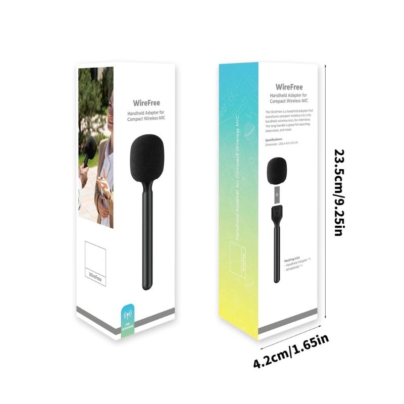Handheld Microphone Adapter Holder for Outdoor Interviews and Broadcasts for Wireless GO Microphones For MIC1/MIC2