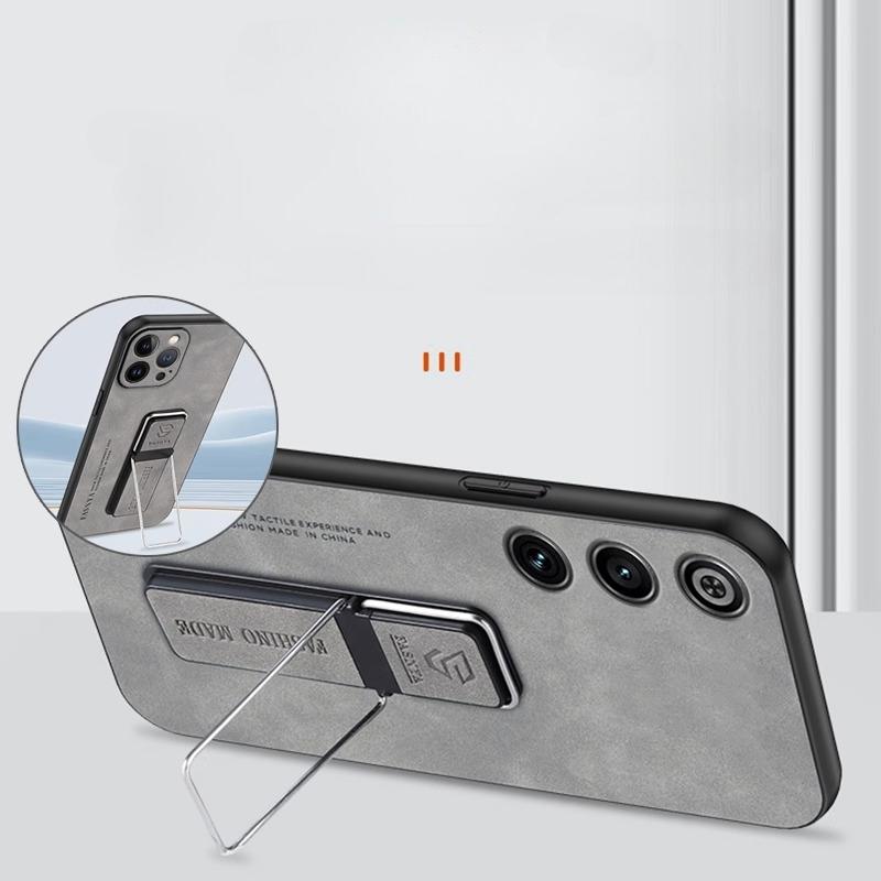 Pouzdro na telefon z ovčí kůže Redmagic 10 Air pro ZTE Red Magic 10 Pro+ Matný silikonový nárazník Stojánek Držák Zadní kryt