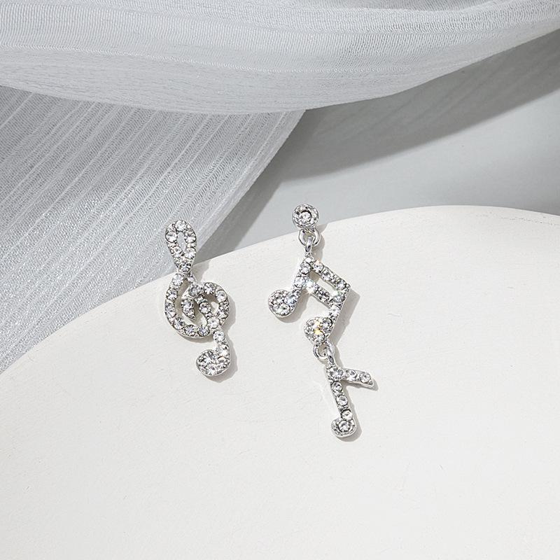 Asymmetrical Rhinestone Drop Earrings - Korean Style, Trendy & Unique Geometric Jewelry for Women
