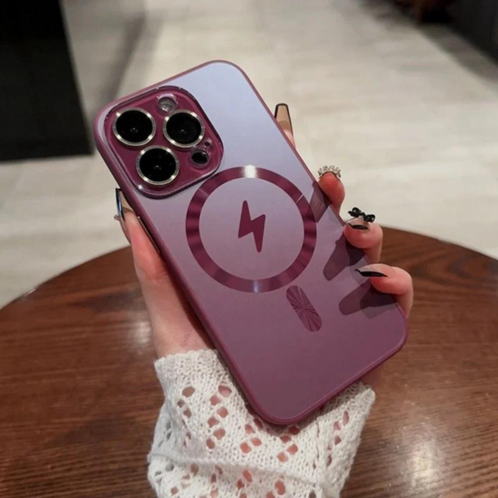 Luxury AG Slim Matte For Magsafe Case for iPhone 11 12 13 14 15 16 17 Pro Max 17 Air Magnetic Wireless Charging Hard PC Cover