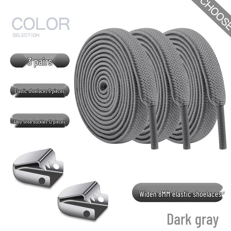 Elastic No-Tie Shoelace Buckle - White Flat for Men, Women, Kids