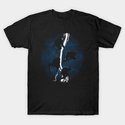 Asian Size Men Print T-shirt The Dark Ninja Return V.2 No-Cut Heat Transfer Print Cotton Tshirt