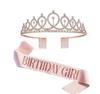 Stylish Birthday Sash and Crown - Pack of 2 Pcs | Birthday Queen Crown | Birthday Gifts for Best Friend, Sister, Teenager