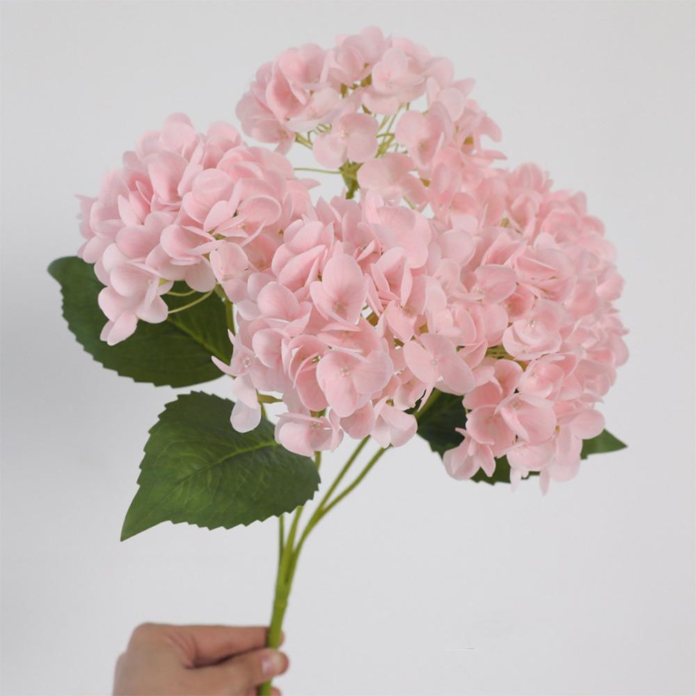 4 Heads Artificial Hydrangea Flower Realistic Faux Flowers Hydrangea Flowers Branch Outdoor Party