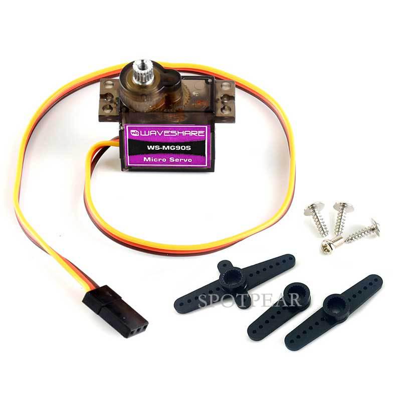 MG90S Metal Gear Servo, 2kg/cm-2.8kg/cm Torque, 180° Rotation