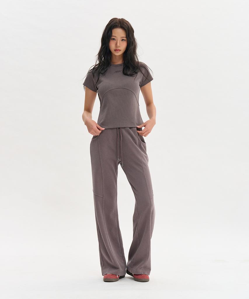 NINEZ Pigment Washed Semi-Bootcut Pants (2 Colors)
