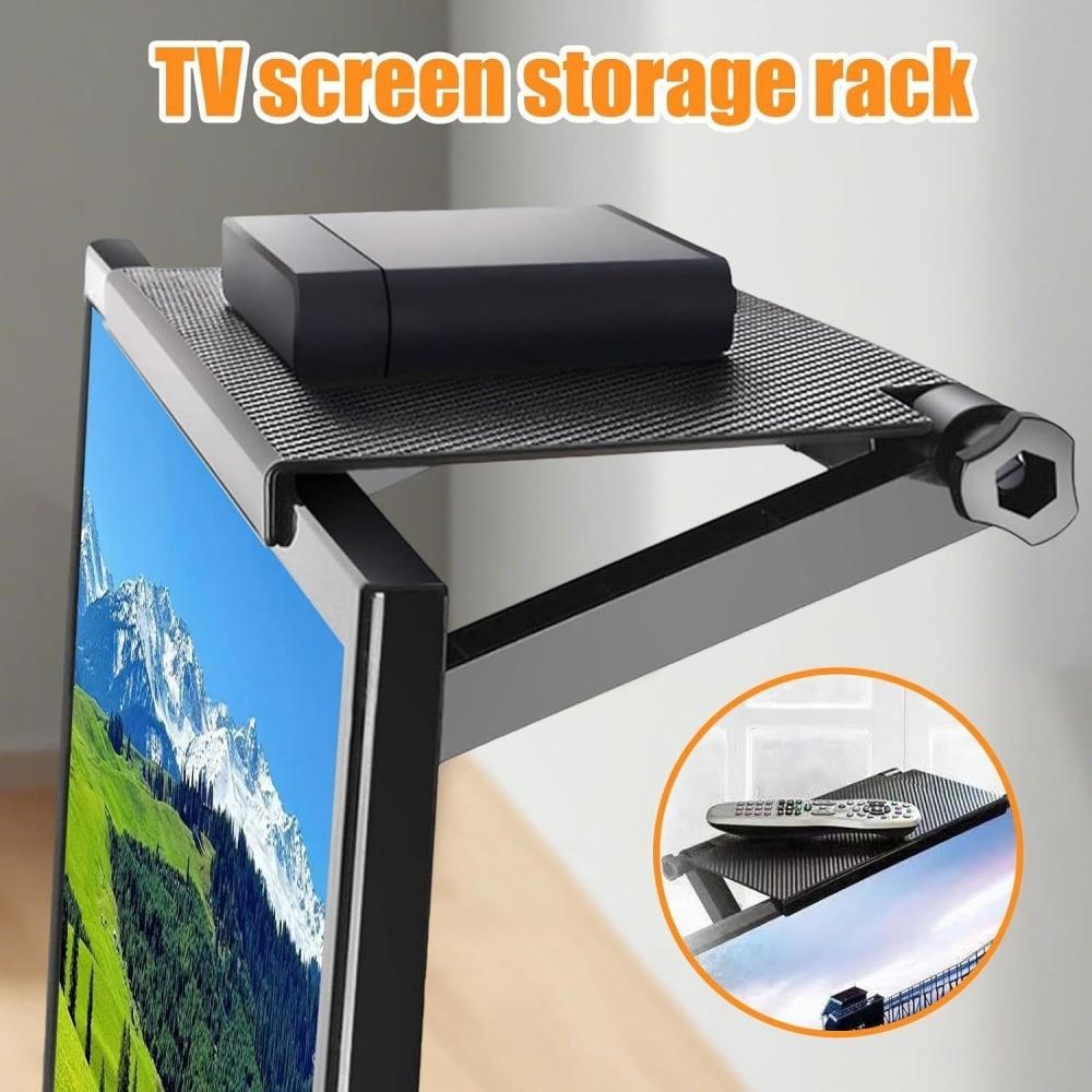 1pc Rack TV Monitor Organizer Screen Top Storage Shelf Holder Practical Home Storage Computer Office Multi-functional Organizer