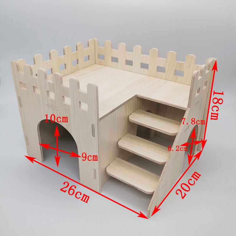 

Укрытие из массива дерева для хомяков, белок, ежей и морских свинок - Большой деревянный домик/гнездо