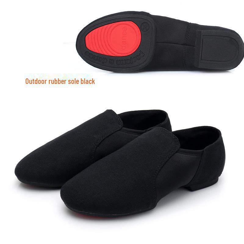 

Туфли для танцев с мягкой подошвой для помещений/улицы для балета, джаза, йоги и обучения преподавателей size 41, outdoor rubber-soled stretch fabric чёрный