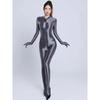 Glossy Shiny Pantyhose Separate Finger Bodystocking Double Zipper Open Crotch Bodysuit Tight Sexy Transparent Conjoined Jumpsuit