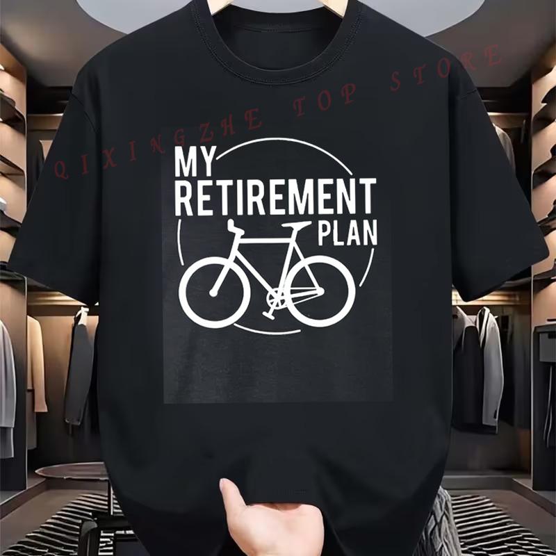 Bike Tshirt My Retirement Plan Funny Bike Cyclist Tshirt Funny Present For Mens Short Sleeve TShirts Oneck Top Tees
