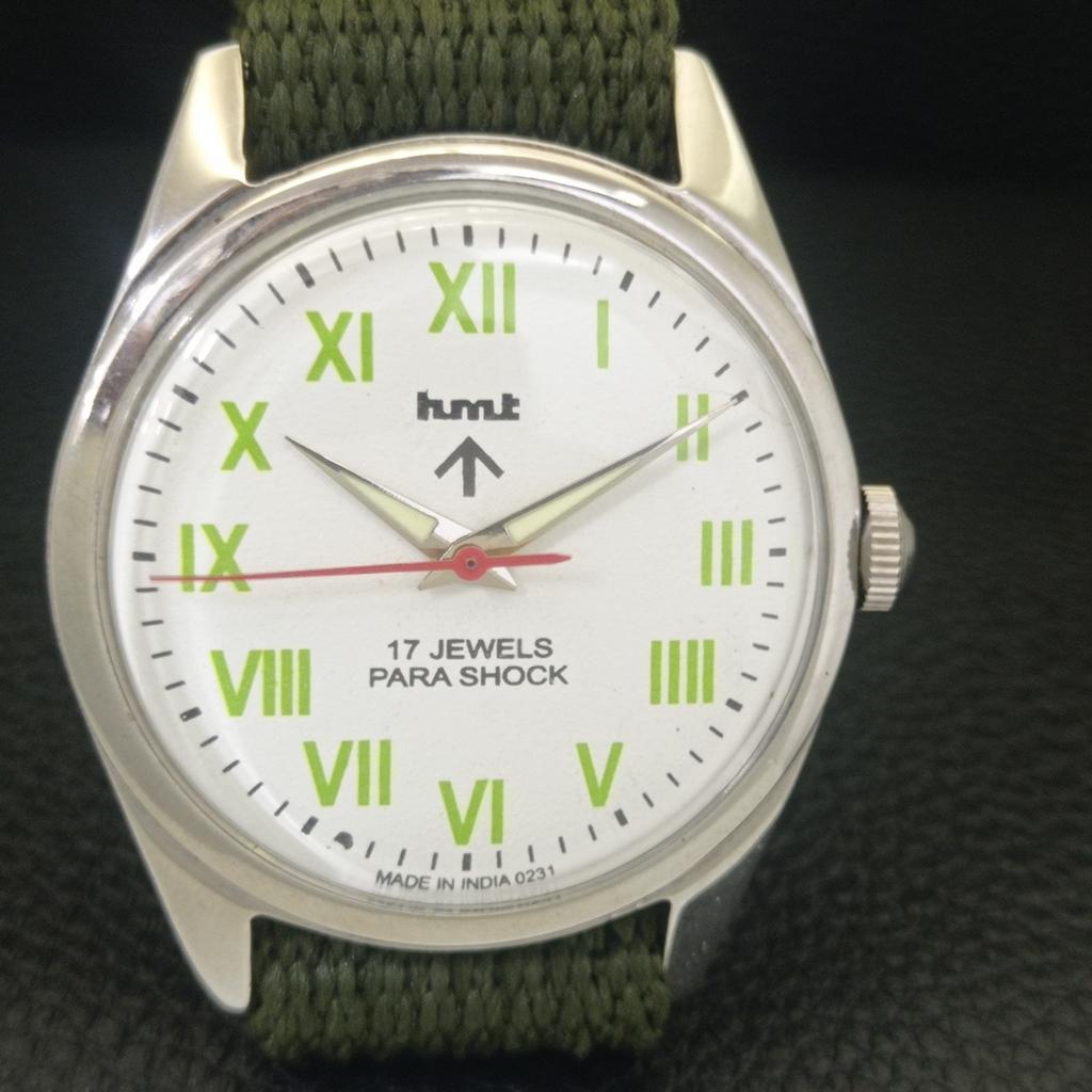 HAND-WINDING VINTAGE HMT INDIAN MENS ROMAN FIGURE WHITE DIAL WATCH A702852-1