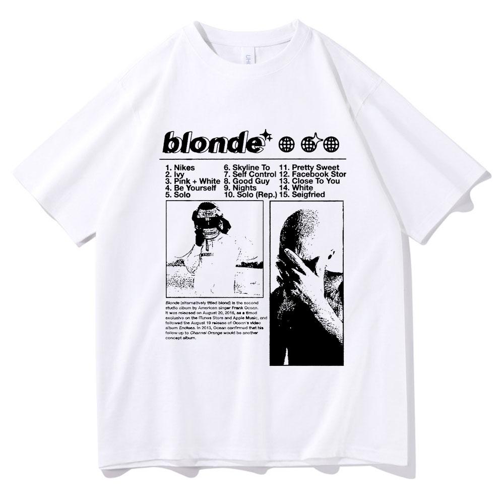Best Famous Rapper Frank Hip Hop Oversized T Shirts Ocean Fashion Streetwear Unisexs Blond Tshirt Unisex Women Vintage Casual Tees