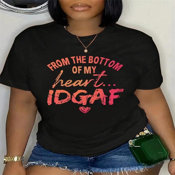 

Летняя мода повседневная симпатичная с короткими рукавами и круглым вырезом с принтом, женские футболки из чистого хлопка 5XL