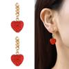 Elegant Heart Pendant Necklace Women Charm Necklace with Chunky Chain Fashion Heart Drop Earrings for Various Occasion