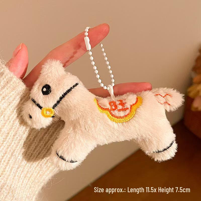 Year of the Horse Plush Keychain: Small Pendant Gift Accessory