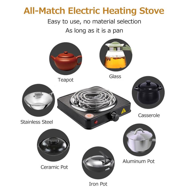 Forno Elettrico 1000W 200-1000℃ Bruciatore a Disco Domestico Piastra Riscaldante Portatile Forno per Incenso Zanzare Stufa a Carbone da Cucina