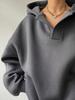 2024 Autumn/Winter Women's Solid Color Hooded Sweatshirt - European & American Style, Long Sleeve, Loose Fit Hoodie