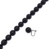 Natural Jet Earring Set Necklace 14 white gold 32.1g Women Used