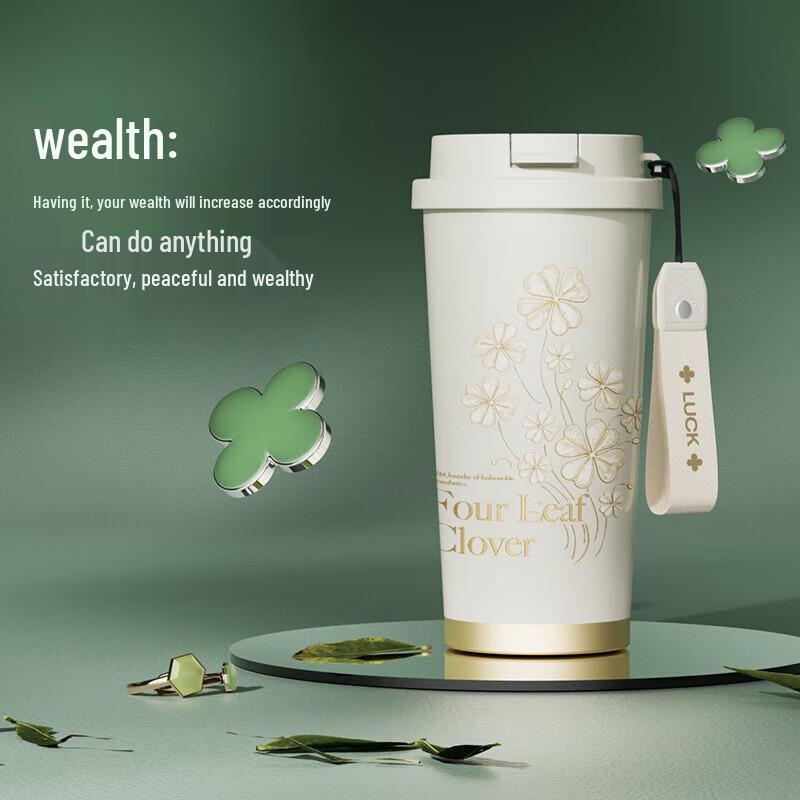 Gemeli Four-leaf Clover Stainless Steel Thermos Coffee Cup