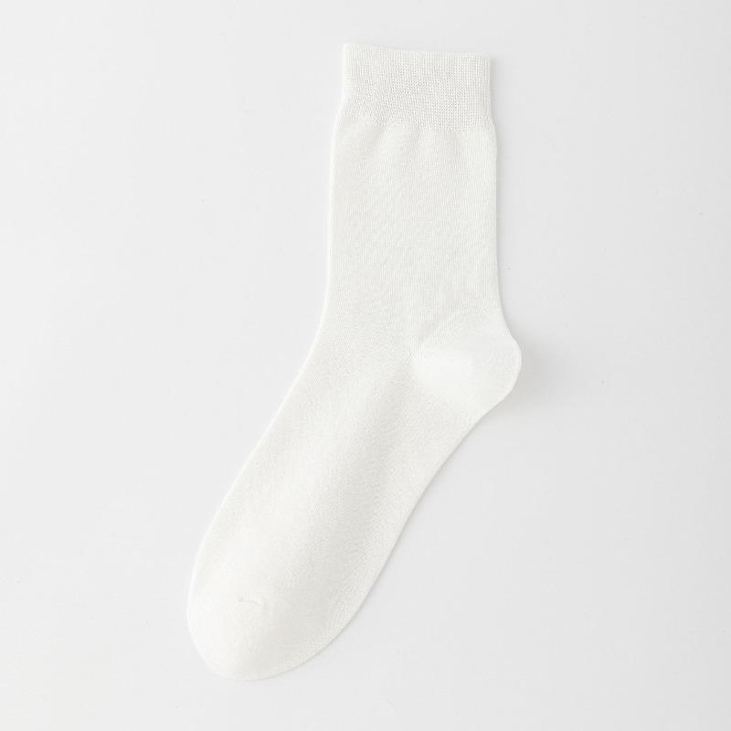 Men's Autumn and Winter Business Casual Mid-calf Socks, Anti-pilling Versatile Solid Color Long Calf Socks, Cotton Sweat-absorbing Socks