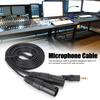 Microphone Cable 3.5mm Connector To Dual XLR Male Adapter Interconnect Patch Cord