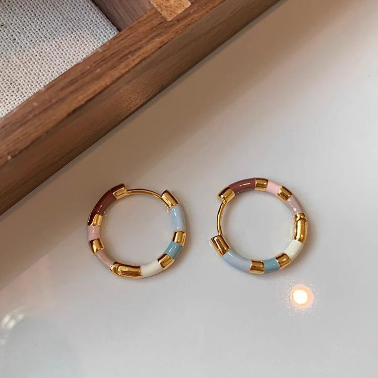 Colorful Dopamine Drip Hoop Earrings - Summer 2024 Luxury Style for Women