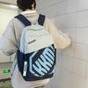 Literature and Art Simple Letter Printing Contrasting Color Large Capacity Junior High School High School Student Schoolbag Computer Bag Backpack