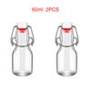 2PCS-Pack 2OZ 60ml Swing Top Bottles for Sparkling Juice Mini Glass Bottle With Swing Top For Spirit Wine MOQ1500 Custom Logo