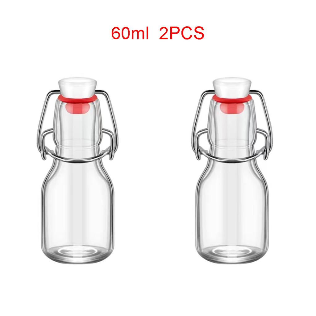 2PCS-Pack 2OZ 60ml Swing Top Bottles for Sparkling Juice Mini Glass Bottle With Swing Top For Spirit Wine MOQ1500 Custom Logo
