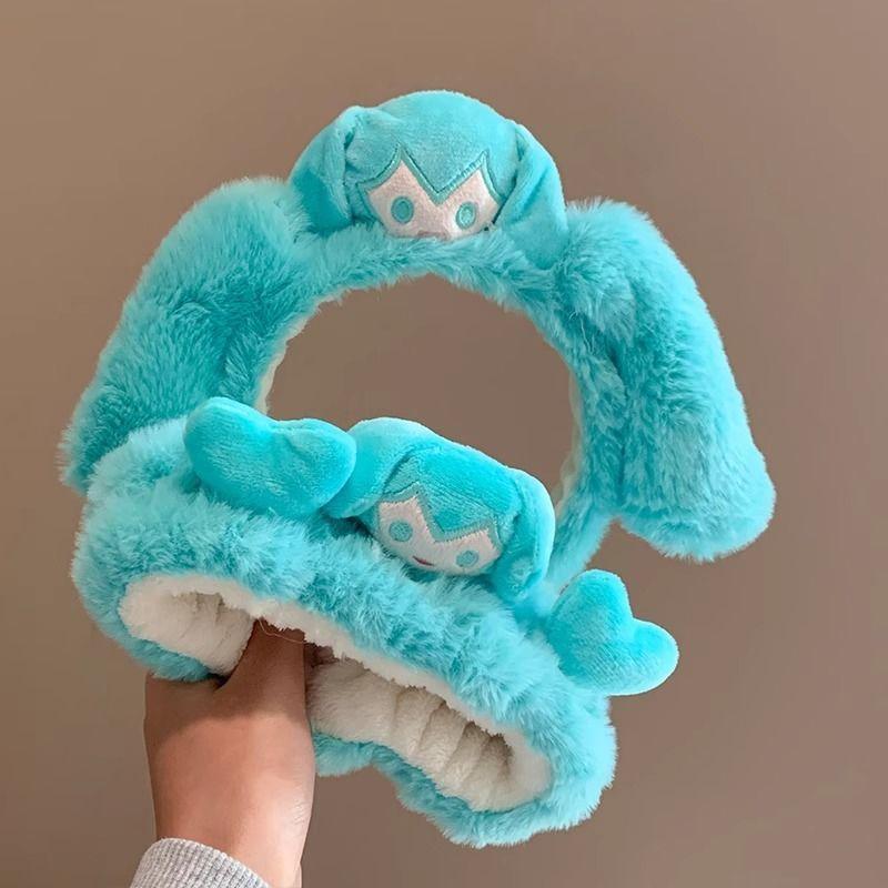 Kawaii Hatsune Miku Plush Headband Cartoon Cute Plush Doll Headband Wide-Brimmed Hairpin Photo Headdress Creativity Girl Gift