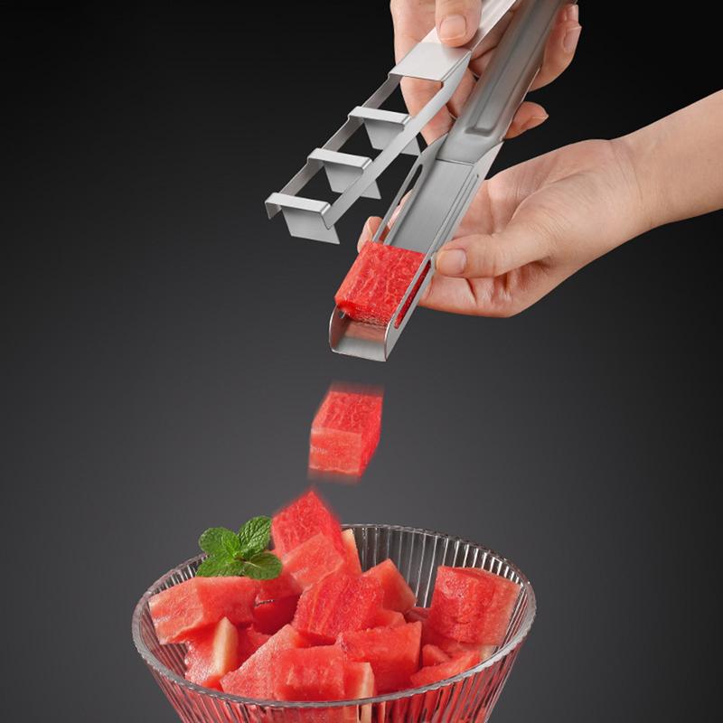 Watermelon Cutter Stainless Steel Fruit Slicer Heavy Duty Portable Watermelon Cutter Kitchen Gadget for Meal Prep Cooking Picnic