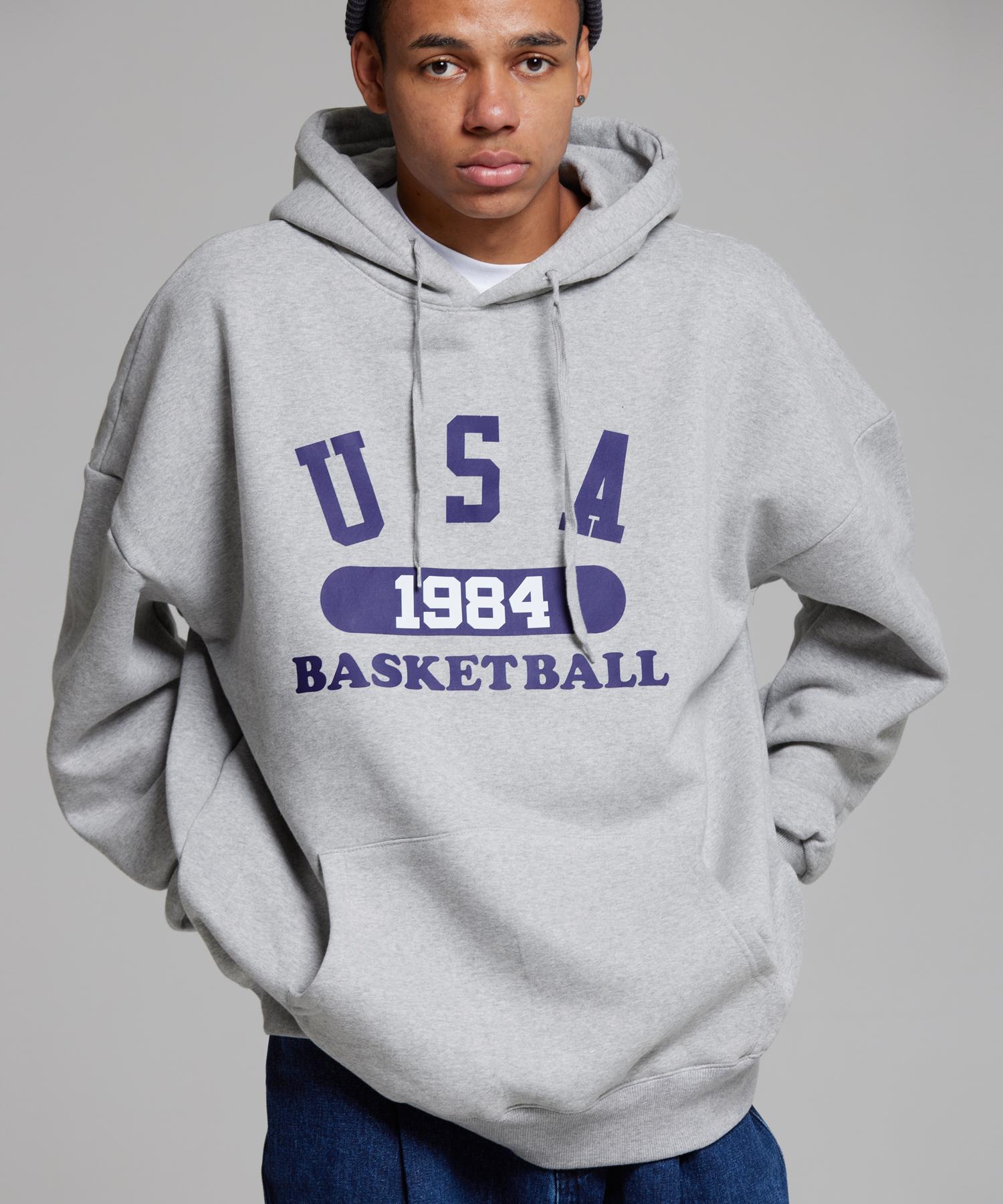 Cream Soda Lab Usa Basketball Hoodie Grey Navy M