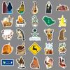 50 Sheets Arabic Style Humanistic Cartoon Decorative Stickers for Speakers & Headphones - No Cutting Needed