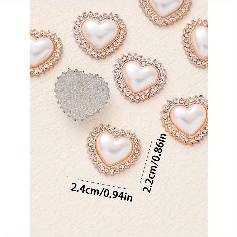 Heart-Shaped Rhinestone & Faux Pearl Decor Home Clothing Accessories DIY Jewelry Making Supplies