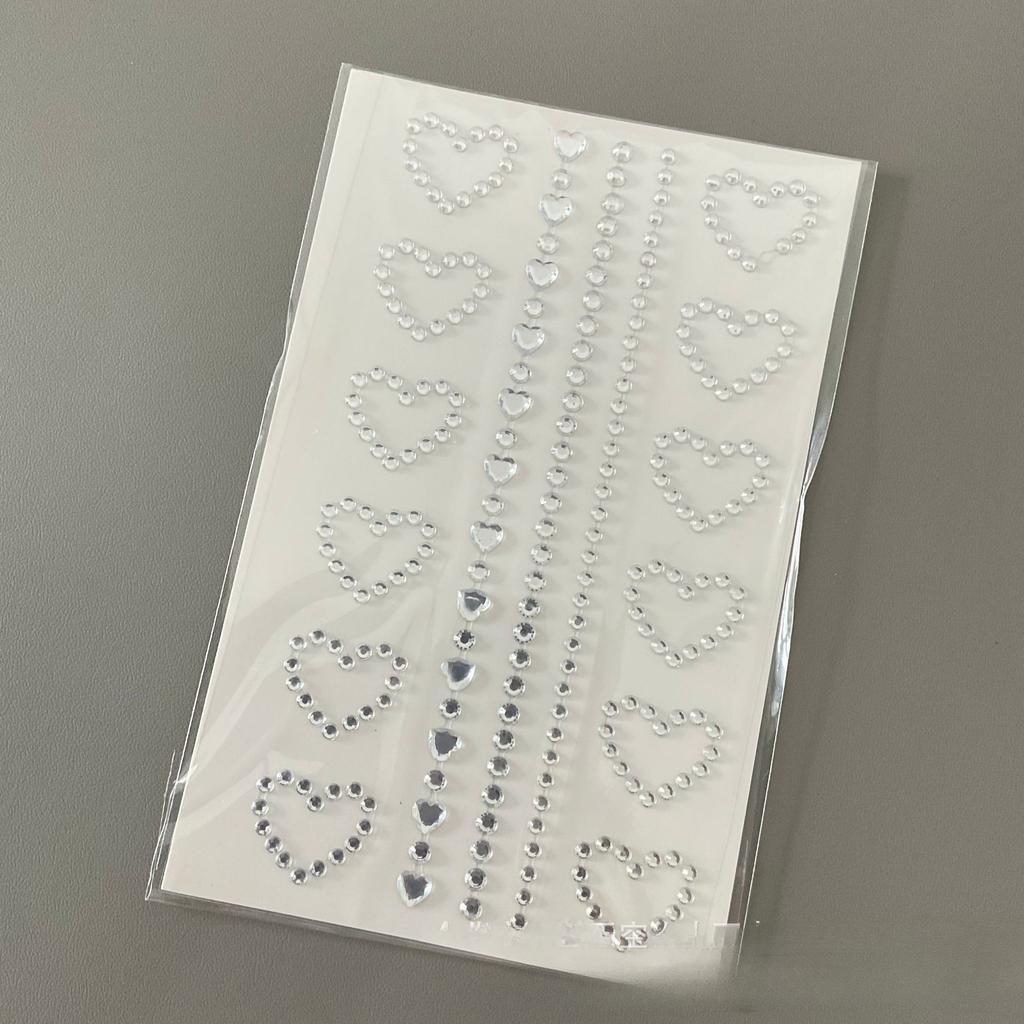 3D Stereo Strass Scrapbook Journal Aufkleber Glänzendes Herz DIY Dekor Aufkleber für Mädchen Koreanische Mode Aufkleber Studentenbedarf