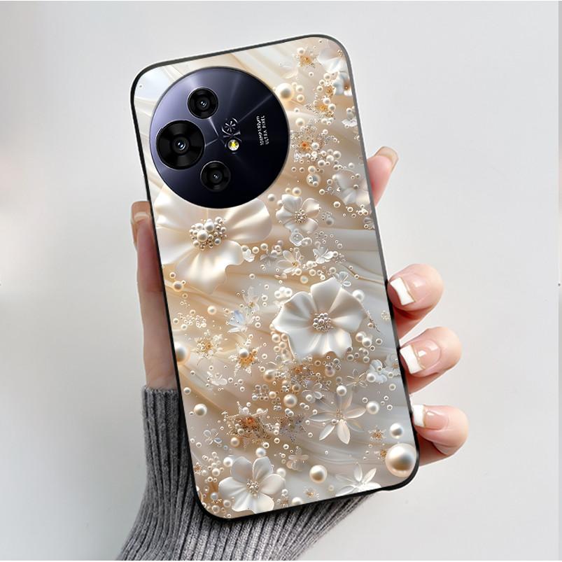 Case For TCL 50 Pro NxtPaper 5G Phone Case Luxury Fashion Butterfly Flower Black Soft TPU Silicone Shockproof Cover Casing Shell