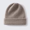 New thickened cashmere cap men's and women's autumn and winter warm head hat pure cashmere big head dome knitted hat