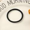 4mm High Elastic Seamless Black Hair Tie - Strong Simple Ponytail Holder for Adults